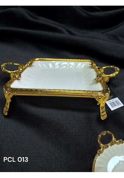 Royking Elegance Kare Sunum Tabak Gold 30cm Pcl 013