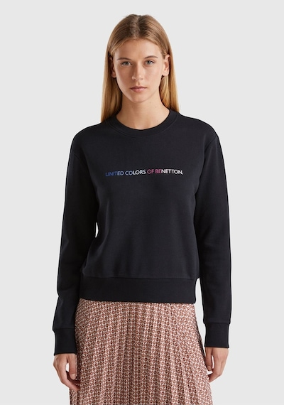 WWF Benetton-w Kadın Siyah Sweatshırt Siyah Siyah