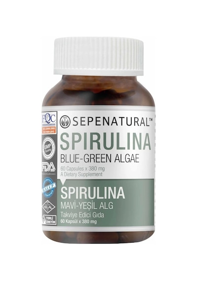 Sepe Natural Yosun Mavi Yeşil Alg Spirulina 60 Kapsül x 380 Mg