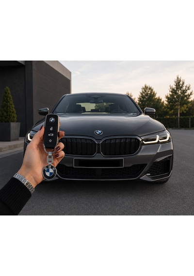 Metal Krom Çift Logolu Anahtarlık Bmw İle Uyumlu Metal Anahtarlık 3.20 5.20 1.16d İ7 Aksesuar