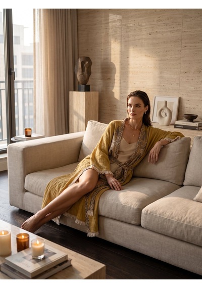 Brandsmiths Yellow Elephant Kimono Sarı