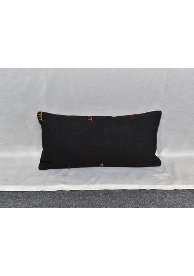 Zehra Abla Halı Yeni El Dokuma Dekoratif Lumbar Kilim Kırlent Yastık Kılıfı 6632 Çok Renkli