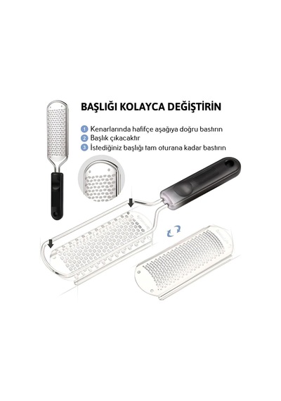 Kaktüskedi 3 Yedek Başlıklı Topuk Rendesi Seti, 7480000717549 Diğer