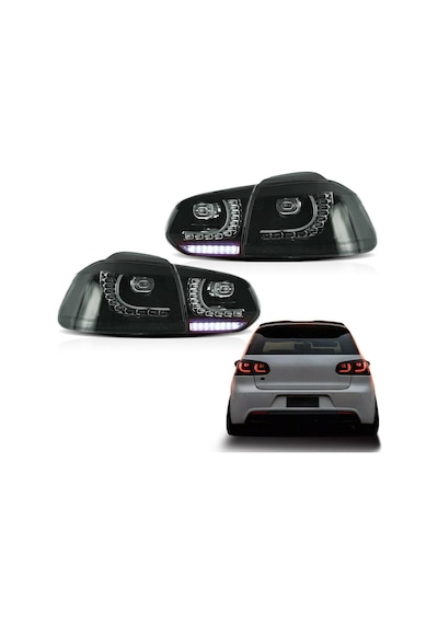 Volkswagen Golf 6 Mk6 R20 Led Stop 2009-2012 Dark Smoke