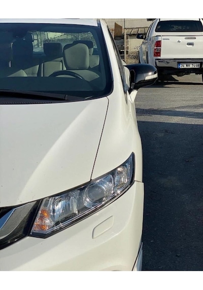 Honda İle Uyumlu Civic Fb7 Yarasa Ayna Kapağı, Parlak Siyah, Abs Plastik