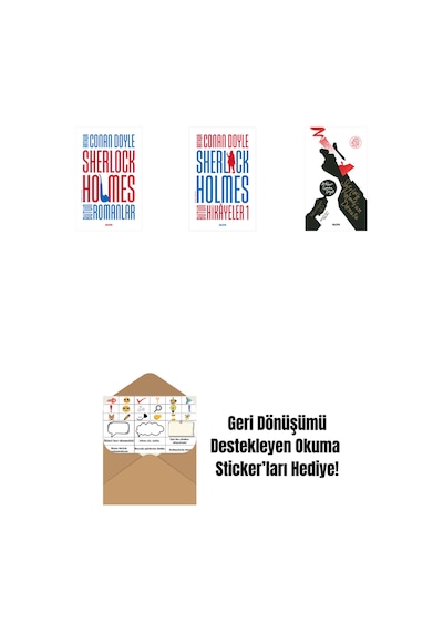 Sherlock Holmes - Bütün Romanlar Ciltli + Sherlock Holmes - Bütün Hikayeler 1 Ciltli + Sherlock Holmes'un Dönüşü + Okuma Sticker'ları