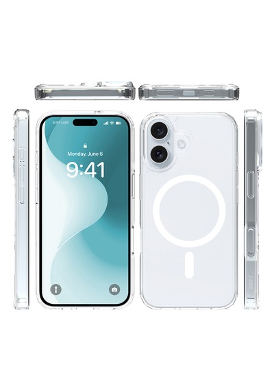 Apple Uyumlu iPhone Buff 16 Magsafe Air Hybrid Şeffaf Kılıf