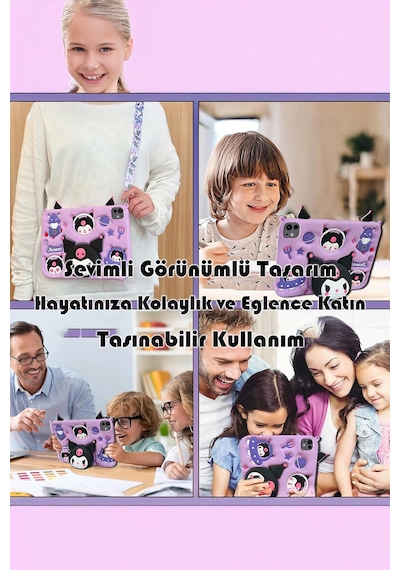 Apple Uyumlu iPad  8. Ve 9. Nesil 10.2 Inç 2020 / 2021 Kedi Kılıf Standlı Eğlenceli Koruma Levander