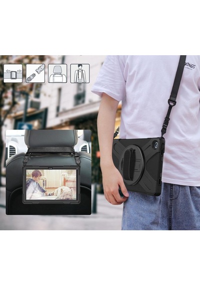 Lenovo Uyumlu Tab M10 Plus Tb-125f - Tb-128f 3. Jenerasyon Defender Zırhlı Tam Koruma Silikon