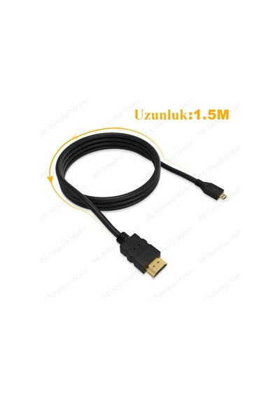 Micro Hdmi To Hdmi Tablet Kamera Görüntü Kablosu - 1.5 Metre