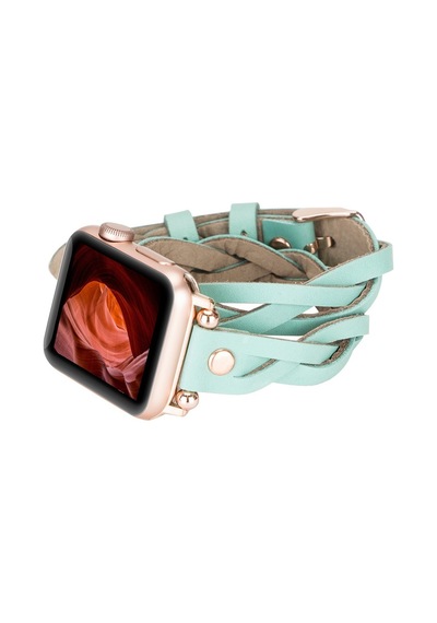 Apple Uyumlu Watch    Deri Kordon 38-40-41mm Dt Rt Brn7