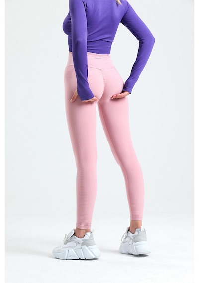 Gymhams Pudra Kalçası Büzgülü Ve Ekstra Push Up Seamless Yüksek B Pembe