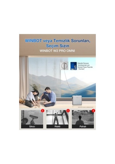 Çok Fonksiyonlu Cam Temizleme Robotu, 6'sı 1 Arada İstasyon Açık Bej