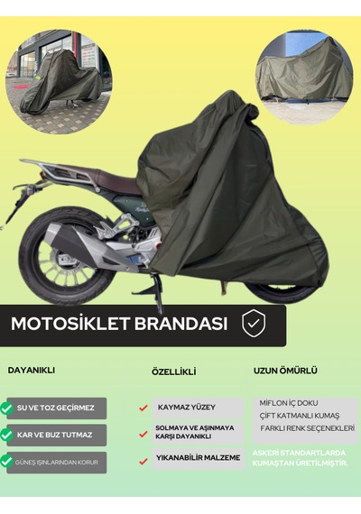 Motosiklet Brandası Haki Renk Su Geçirmez