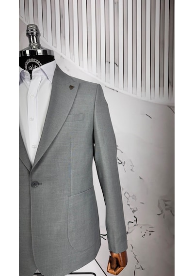 Dupont Classics Dupont Erkek Slim Fit 6 Drop Sivri Yaka Torba Cep Çift Yırtmaç Takım Elbise Gri Dupont Classics Dupont Erkek Slim Fit 6 Drop Sivri Yaka Torba Cep Çift Yırtmaç Takım Elbise Gri