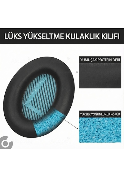 Bose Qc2 Pedi Qc25 Ae2 Ae2i Ae2w Qc2 Qc15 Qc35 Qc35ii Uyumlu Yumuşak Kulaklık Sünger Yastığı Pedi Mavi Siyah