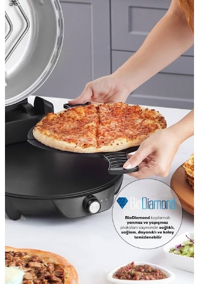 Karaca Gastro 10 In1 Pizza Mk. Biodiamond Matte Black New Pizza Makinesi
