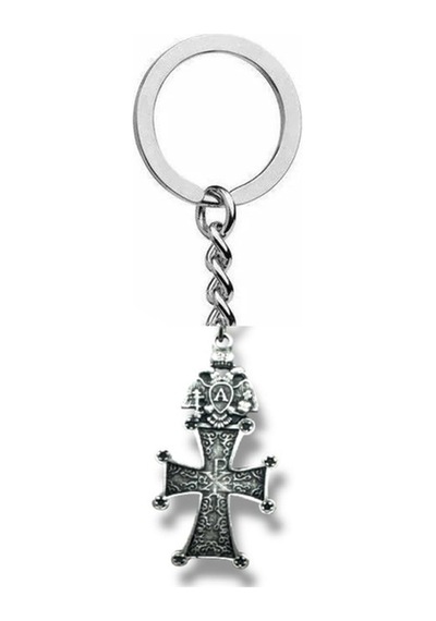 Ortodoks Haç Figürlü Unisex Anahtarlık Zamak Metal Dini Sembol, Antik Görünümlü Çanta Süsü