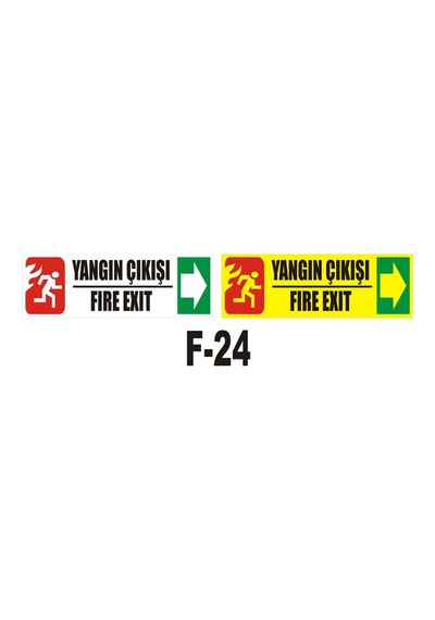 Fosforlu & Düz Levha Yangın Çıkışı Yönlendirme Fire Exıt Sağ Ok