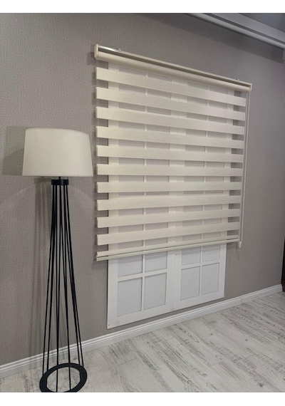 Bambu Zebra Stor Güneşlik Perde, Krem, 70 X 200 Çok Renkli