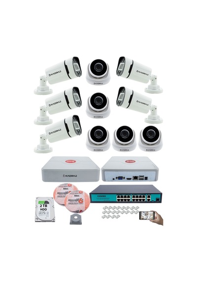 Ip Güvenlik Kamera Seti - 5 İç Mekan , 5 Dış Mekan Kdj-5ın5out-v3