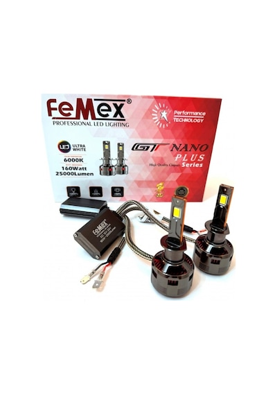 Femex Gt Nano Plus H1 Led Xenon Led Headlight Csp Lumıled Royal Chipset Radyatör Soğutmalı