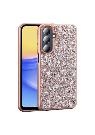 Zore Samsung Galaxy Uyumlu A26 Kılıf Parlak Taşlı Tasarım Omsy Pırlanta Kapak - Gold