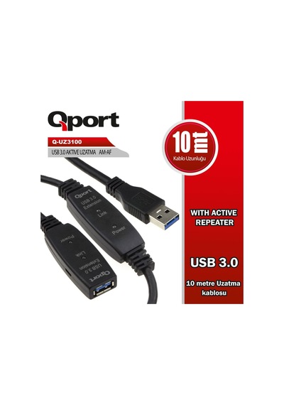 Qport Q-UZ3100 Usb 3.0 10 MT Uzatma Kablosu