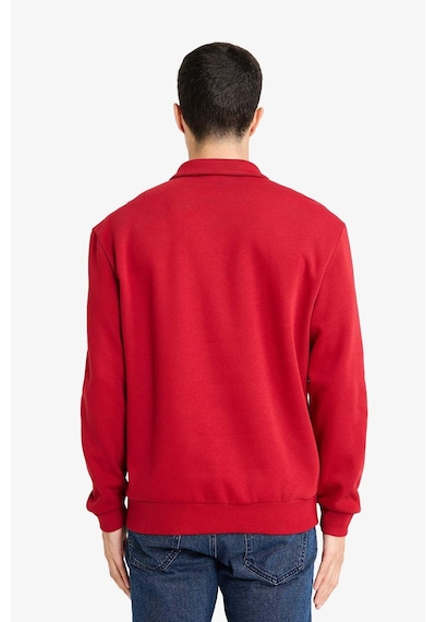 Defacto Regular Fit Dik Yaka Yarım Fermuarlı Basic Düz Sweatshirt X7405az25aurd349 Kırmızı-rd349