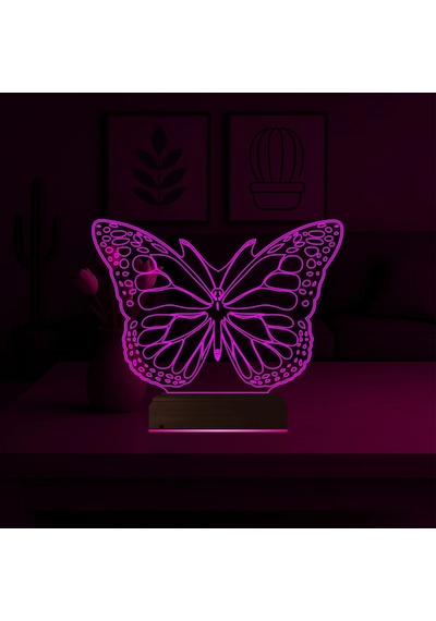 Luvivia Kelebek 3d Lamba - Masa Gece Lambası Şeffaf