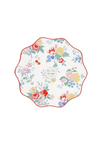 Meri Meri - Vintage Floral Tabaklar - M - 8 Adet