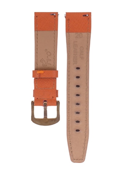 Fro Lw38-43 20 Mm Hakiki Deri Safiano Turuncu Kordon Gold Toka