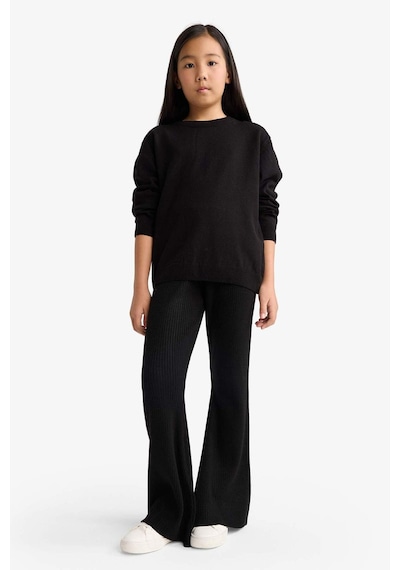Defacto Kız Çocuk Beli Lastikli Flare Fit Pantolon F3823a825wnbk81 Siyah