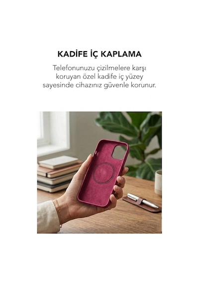 Apple İphone 15 Pro Max Uyumlu Magsafe Lansman Silikon Kılıf Koyu Pembe