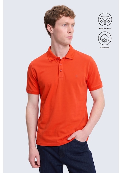 Hatemoğlu Nar Çiçeği Regular Fit Polo Yaka 100% Pamuk Tişört