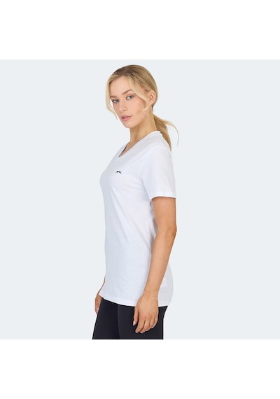 Slazenger KRISTEN I Kadın V Yaka Beyaz Tişört
