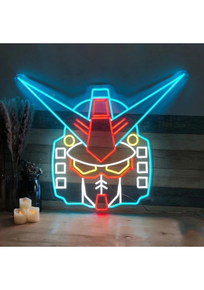 Gundam Robot Neon Dekoratif Aydınlatma