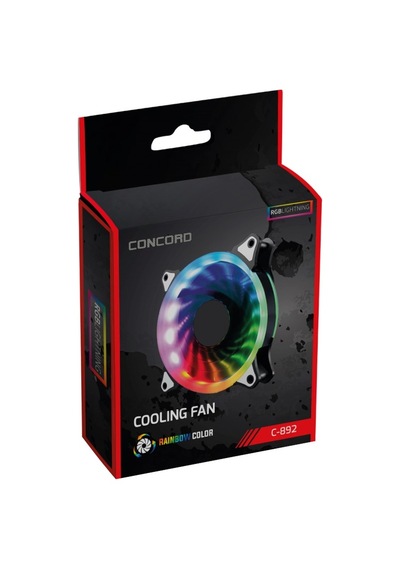 Concord C 892 Rgb Gökkuşağı Renkli 12Cm Soğutucu Pc Kasa Fanı