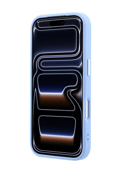 Apple iPhone Uyumlu 18 Pro Max Kılıf Guess  Lisanslı M-safe Özellikli Grained Triangle Kapak Açık Mavi