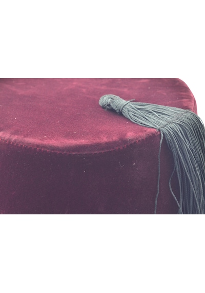 Osmanlı Bordo Erkek Püsküllü Damat Kına Fesi 9,5cmx53cm