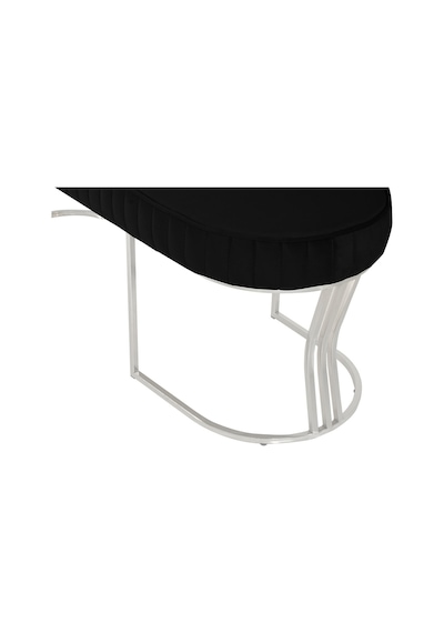 Viego Silver Striped- Siyah Kapitoneli Chester Model Puf & Bench & Koltuk & Uzun Makyaj Puff & Yatak Ucu &önü