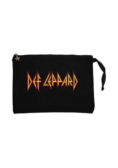 Def Leppard Logo Siyah Clutch Astarlı Cüzdan / El Çantası