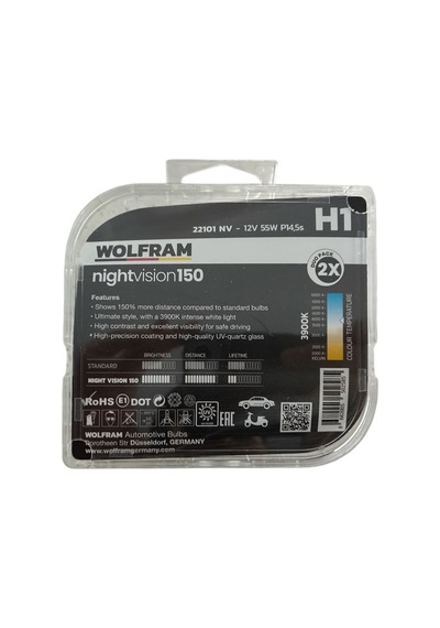 Wolfram H1 12v %150 Güçlü %20 Beyaz Işık Ampul