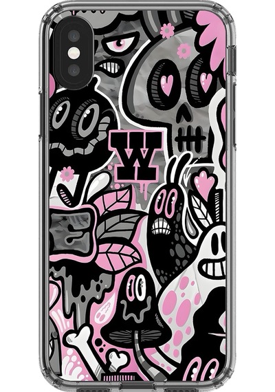 Apple Uyumlu iPhone Xs Şeffaf Kılıf Graffiti 10 Tasarımlı