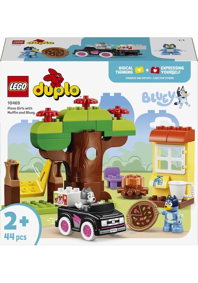 LEGO® DUPLO® Bluey Pizzacı Kızlar: Muffin ve Bluey 10469 - 2 Yaş ve Üzeri Çocuklar için Figür İçeren Oyuncak Yapım Seti (44 Parça)