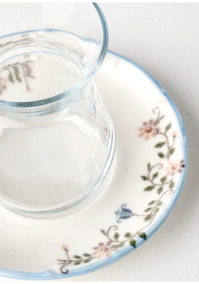 Bella Maison Vintage Porselen 26 Parça 6 Kişilik Kahvaltı Takımı Mavi Mavi