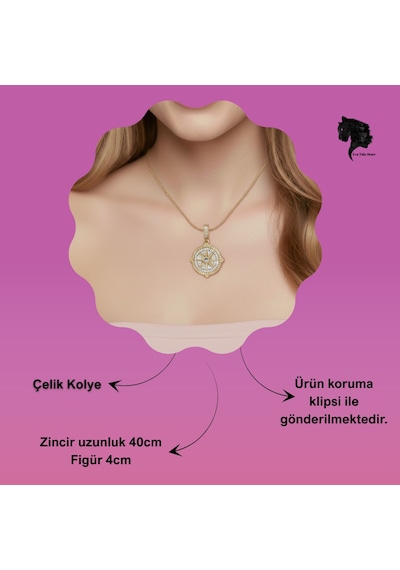 Kutup Yıldızı Kuzey Yıldızı Kolye Gold