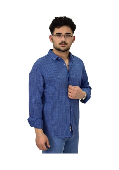 Erkek Spor Silim Fit Uzun Kol Gömlek G5005 Bgl-st04494 Mavi