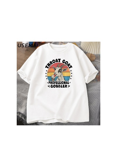 Tarzsokak Throat Goat T Shirt Unhinged Tee Shirts Women Gag Gift Retro Dank Meme Tees Adult Humor Cotto 2880 Beyaz