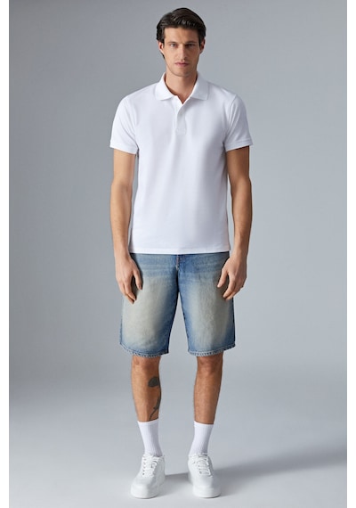 Grımelange MONAGHAN Erkek Polo Yaka Relaxed Fit Patlı Düğmeli Kısa Kollu Beyaz T-Shirt Grımelange MONAGHAN Erkek Polo Yaka Relaxed Fit Patlı Düğmeli Kısa Kollu Beyaz T-Shirt